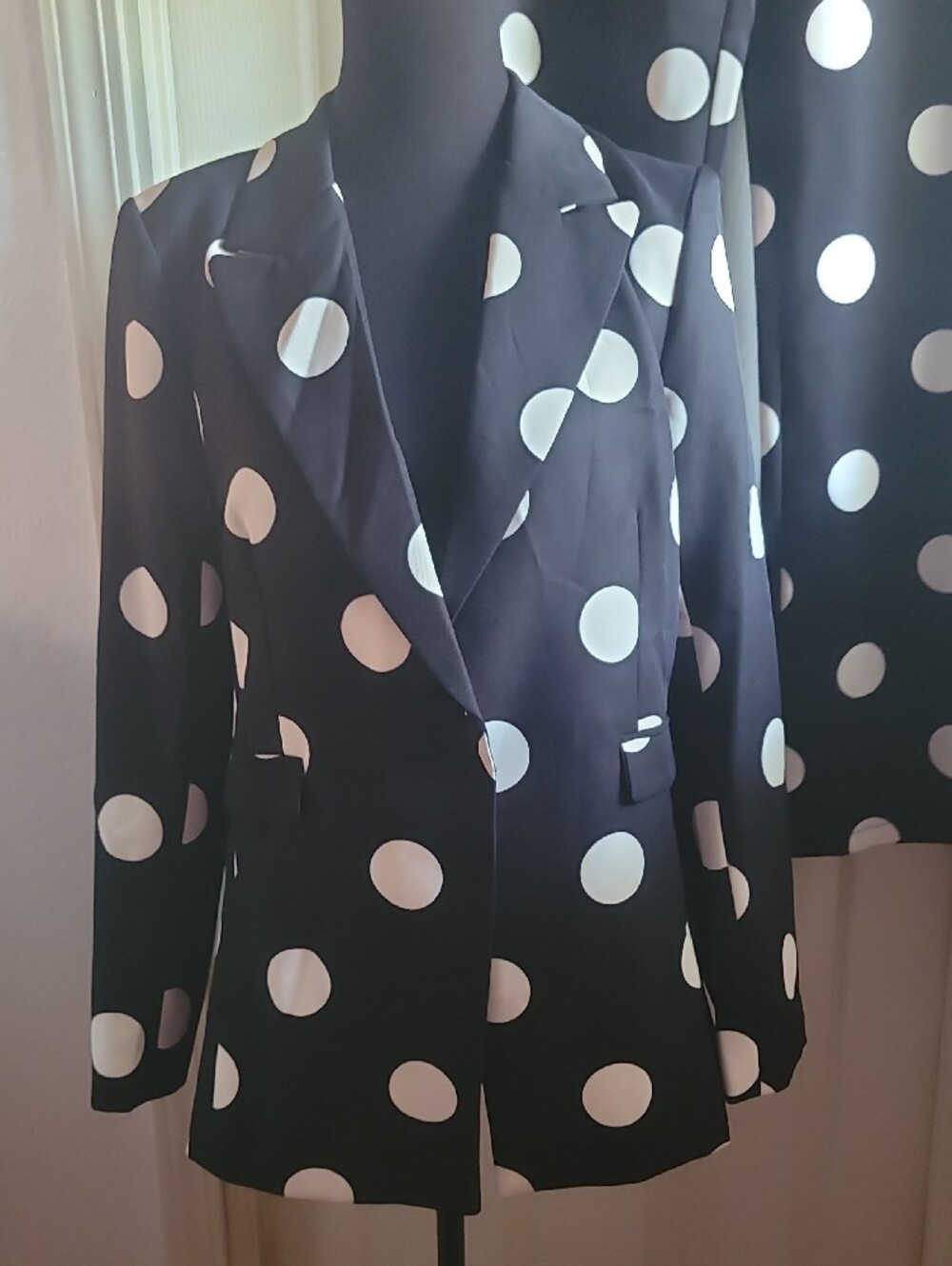 Fashion Nova Black & White Polka Dot PANT SUIT NEW WITH TAG SIZE L - Picture 5 of 16
